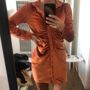 Orange velvet dress